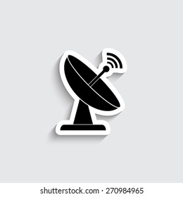 Radar satellite dish - vector icon