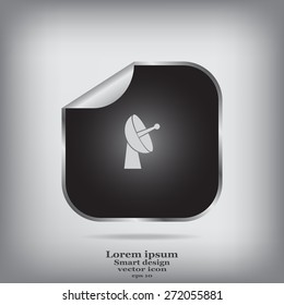Radar satellite dish - Vector icon