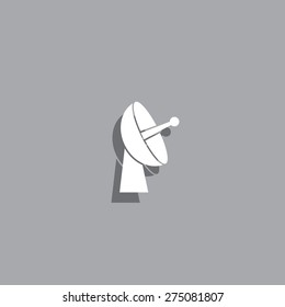Radar satellite dish. Vector icon