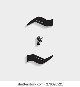 Radar satellite dish - Vector icon