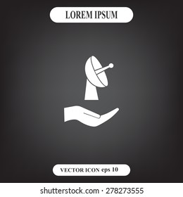 Radar satellite dish - Vector icon