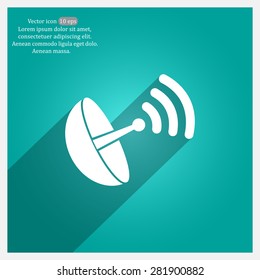 Radar satellite dish - Vector icon