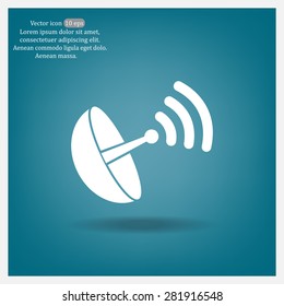 Radar satellite dish - Vector icon