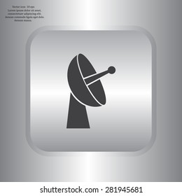 Radar satellite dish - Vector icon