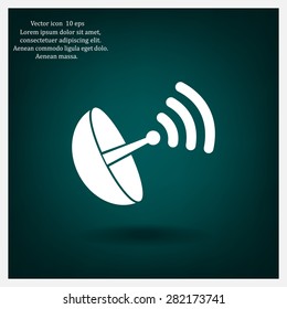Radar satellite dish. Vector icon