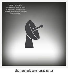 Radar satellite dish - Vector icon