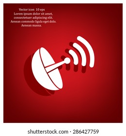 Radar satellite dish - Vector icon