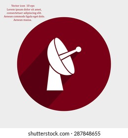 Radar satellite dish - Vector icon