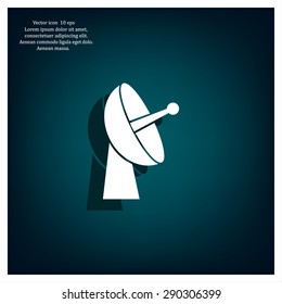 Radar satellite dish - Vector icon