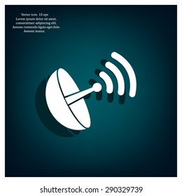 Radar satellite dish - Vector icon