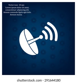 Radar satellite dish - Vector icon