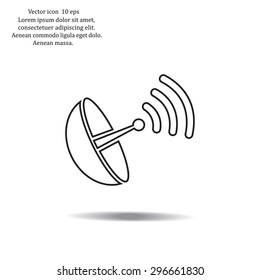 Radar satellite dish - Vector icon