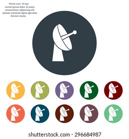Radar satellite dish - Vector icon