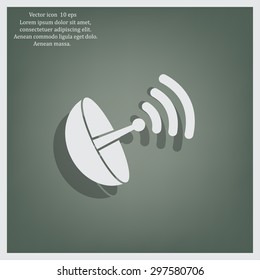 Radar satellite dish - Vector icon