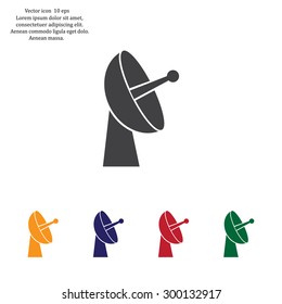 Radar satellite dish - Vector icon