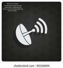 Radar satellite dish - Vector icon