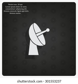 Radar satellite dish - Vector icon