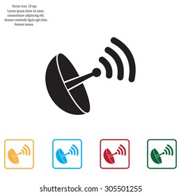 Radar satellite dish - Vector icon