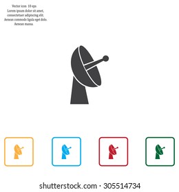 Radar satellite dish - Vector icon