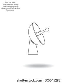 Radar satellite dish - Vector icon