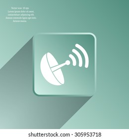 Radar satellite dish - Vector icon
