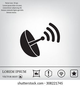 Radar satellite dish - Vector icon