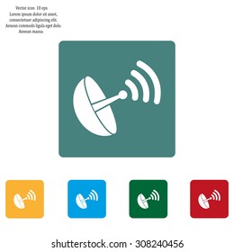 Radar satellite dish - Vector icon