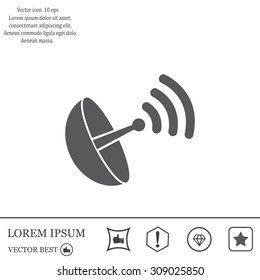 Radar satellite dish - Vector icon