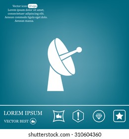 Radar satellite dish - Vector icon