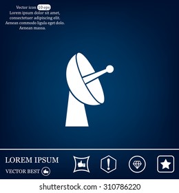 Radar satellite dish - Vector icon