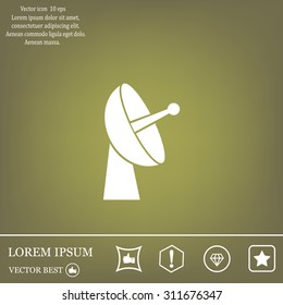 Radar satellite dish - Vector icon