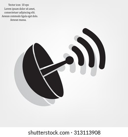 Radar satellite dish - Vector icon