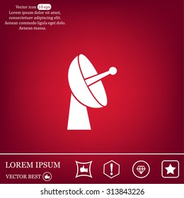 Radar satellite dish - Vector icon