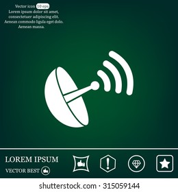 Radar satellite dish - Vector icon