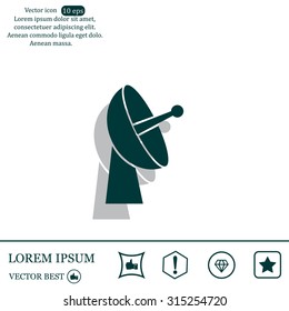 Radar satellite dish - Vector icon