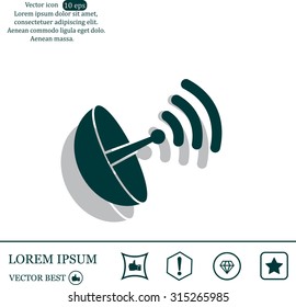 Radar satellite dish - Vector icon