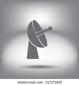 Radar satellite dish - Vector icon