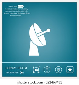 Radar satellite dish - Vector icon