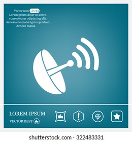 Radar satellite dish - Vector icon