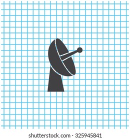 Radar satellite dish - Vector icon