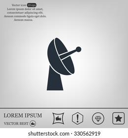 Radar satellite dish - Vector icon