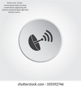 Radar satellite dish - Vector icon