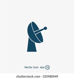 Radar satellite dish - Vector icon