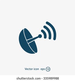 Radar satellite dish - Vector icon