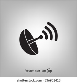 Radar satellite dish - Vector icon