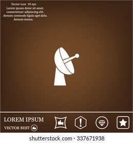 Radar satellite dish - Vector icon