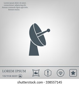 Radar satellite dish - Vector icon