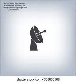 Radar satellite dish - Vector icon