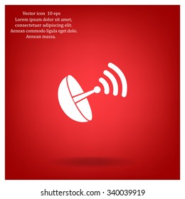 Radar satellite dish - Vector icon