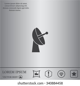 Radar satellite dish - Vector icon